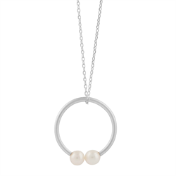 Cirkel og perle halskæde 